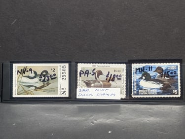 (3) State Duck Stamps, Nevada, Minnesota, & Pennsylvania