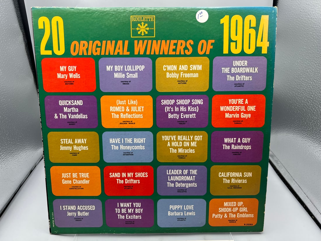 1965 Various Artist Compilation 20 Original Winners of 1964 Vinyl Album - R-25293: 1965 Various Artist Compilation 20 Original Winners of 1964 Vinyl Album - R-25293 - Records have not been tested by auction house for play quality. All items sold as is.