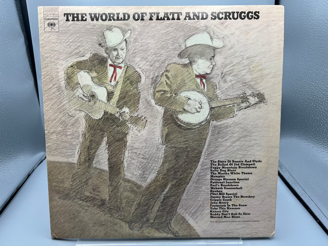 1972 Flatt And Scruggs The World of Flatt And Scruggs Vinyl Album - KG 31964: 1972 Flatt And Scruggs The World of Flatt And Scruggs Vinyl Album - KG 31964 - Records have not been tested by auction house for play quality. All items sold as is.