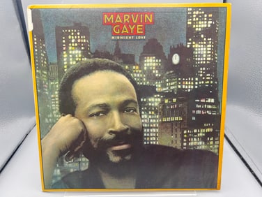 1980s Marvin Gaye Midnight Love Reissue Vinyl Album - PC 38197
