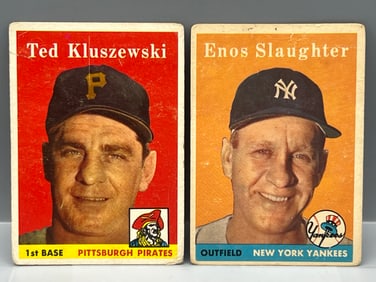 1958 Topps Ted Kluszewski #178 & Enos Slaughter #142