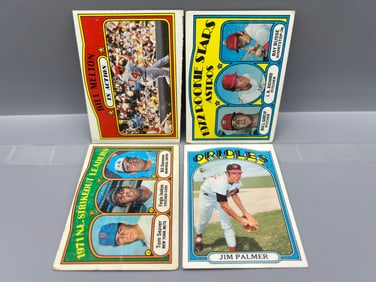 Lot of (4) 1972 Topps Baseball Cards W/ Stars - Varying Conditions