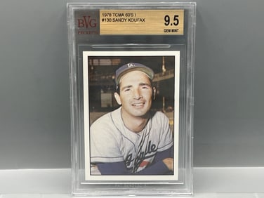 1978 TCMA 60's Sandy Koufax #13 BVG Gem Mint 9.5