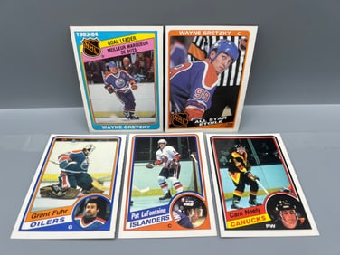 Lot of (5) 1984 O-Pee-Chee Hockey Star Player Cards - Varying Conditions