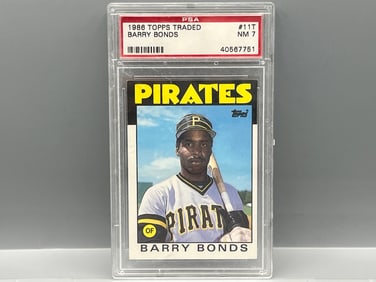 1986 Topps Traded Barry Bonds RC #11T PSA NM 7