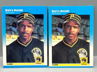 Lot of (2) 1987 Fleer Barry Bonds RC #604