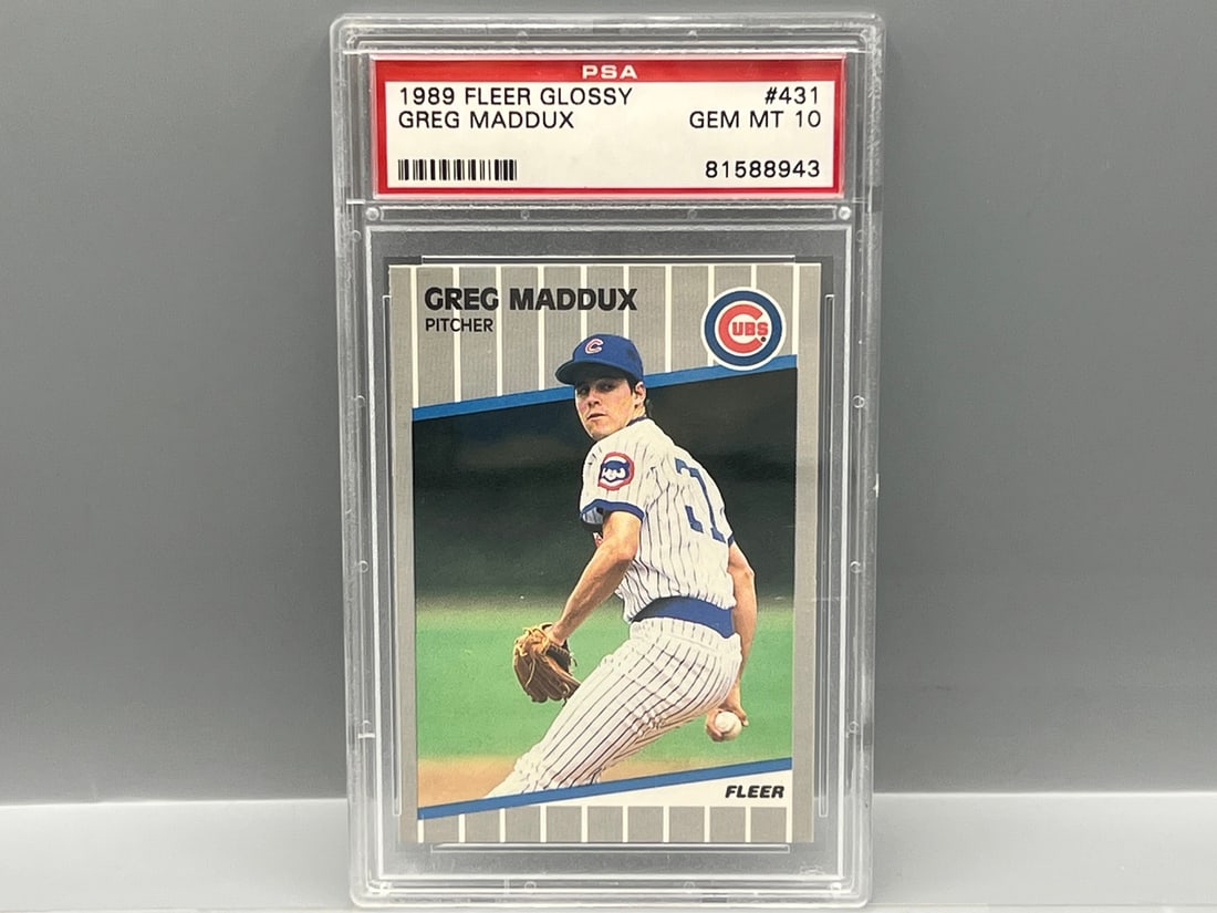 1989 Fleer Glossy Greg Maddux #431 PSA Gem Mint 10: 1989 Fleer Glossy Greg Maddux #431 PSA Gem Mint 10