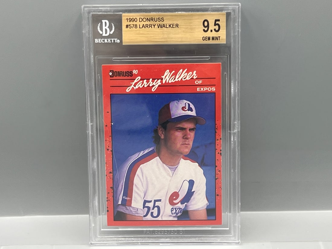 1990 Donruss Larry Walker RC #578 BGS Gem Mint 9.5 - HOF (1 of 2)