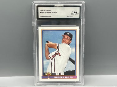 1991 Bowman Chipper Jones RC #569 - Slabbed By Advanced Grading