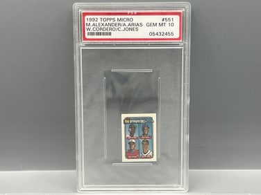 1992 Topps Micro Chipper Jones Prospect/RC #551 PSA Gem Mint 10 - Pop 24