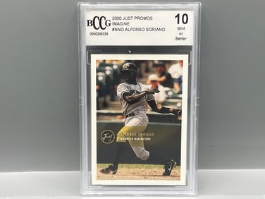 2000 Just Promos Imagine Alfonso Soriano Minor League Prospect/RC BCCG Mint or Better 10