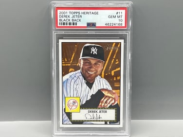 2001 Topps Heritage Derek Jeter Black Back SP #11 PSA Gem Mint 10