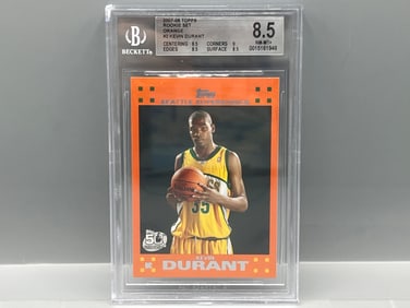 2007-08 Topps Rookie Set Kevin Durant Orange RC #2 BGS NM-MT+ 8.5