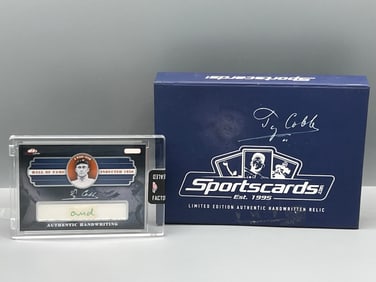 2019 Sportscards Ty Cobb Limited Edition Handwritten Word Relic - authentic handwriting of Ty Cobb