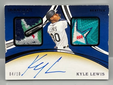 2020 Panini Immaculate Kyle Lewis On Card Rookie Patch Auto #/10