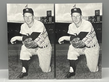 Lot of (2) Whitey Ford Vintage JD McCarthy New York Yankees Postcards