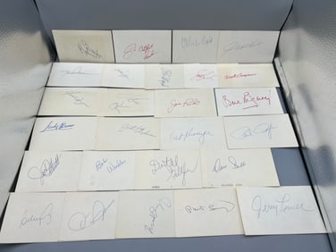 Lot of (100) Assorted Baseball In Person Autographed Notecards W/ Stars & Hard To Find Autos - No