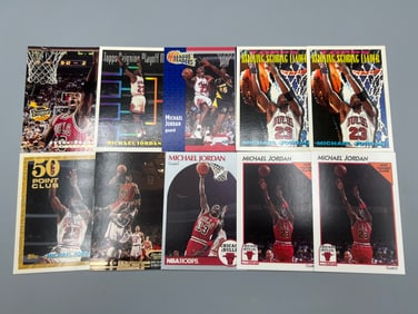 Lot of (10) Michael Jordan Basketball Cards - Varying Conditions