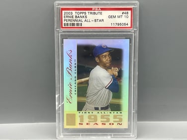 2003 Topps Tribute Ernie Banks Perennial All Star #48 PSA Gem Mint 10
