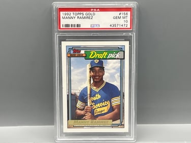 1992 Topps Gold Manny Ramirez RC #156 PSA Gem Mint 10