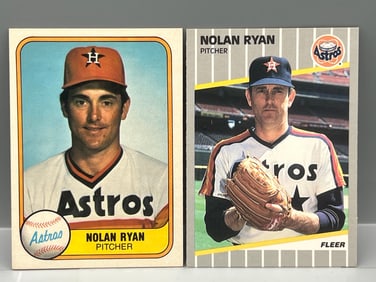 1981 Fleer Nolan Ryan #57 & 1989 Fleer Nolan Ryan #368