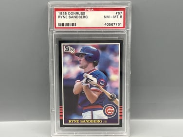 1985 Donruss Ryne Sandberg #67 PSA NM-MT 8