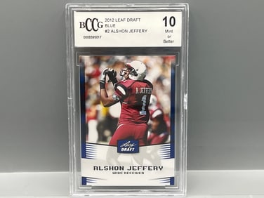 2012 Leaf Draft Alshon Jeffery Blue RC #2 BCCG Mint or Better 10