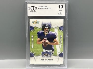 2008 Score Joe Flacco RC #344 BCCG Mint or Better 10