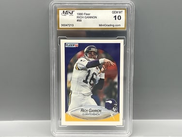 1990 Fleer Rich Gannon RC #99 - Slabbed By Mint Grading