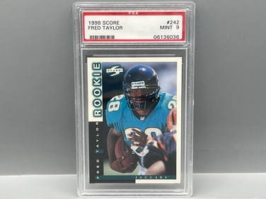 1998 Score Fred Taylor RC #242 PSA Mint 9