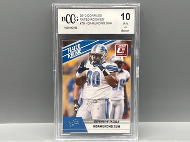 2010 Donruss Ndamukong Suh RC #79 BCCG Mint or Better 10