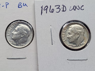 (2) Roosevelt Dimes 1936-P, 1963-D