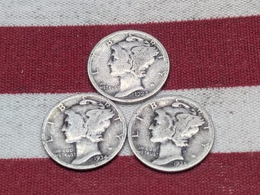 (3) Mercury Dimes 1923-P, 1934-P, 1935-S