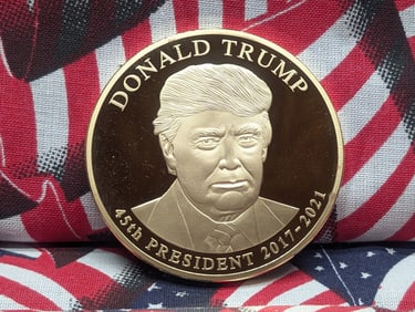 Donald Trump Trial Dollar 24K Gold Plated, 2-Inch Diameter