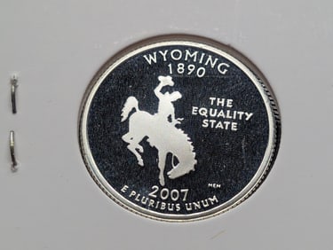2007-S 90% Silver Proof America the Beautiful Quarter, Wyoming (WY)