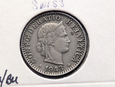 1943 Switzerland-20 Rappen