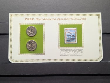 2017 P & D Uncirculated Sacagawea Eli S. Parker Dollars with Information Card