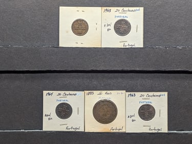 1883 Portugal 20 Reis, 2-1963, 1964, 1965 Portugal 20 Centavos