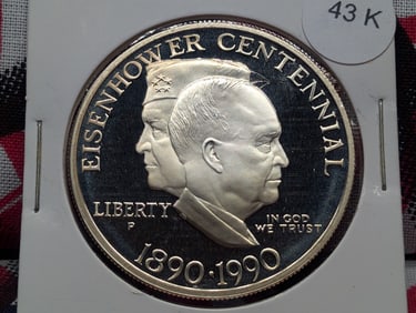 1990-S Proof Eisenhower Centennial Commemorative Silver Dollar