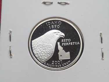 2007-S 90% Silver Proof America the Beautiful Quarter, Idaho (ID)