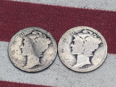 (2) Mercury Dimes 191?, 192?