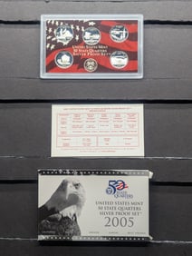 2005-S U.S. Mint Fifty State Quarters Silver Proof Set In OGP With COA