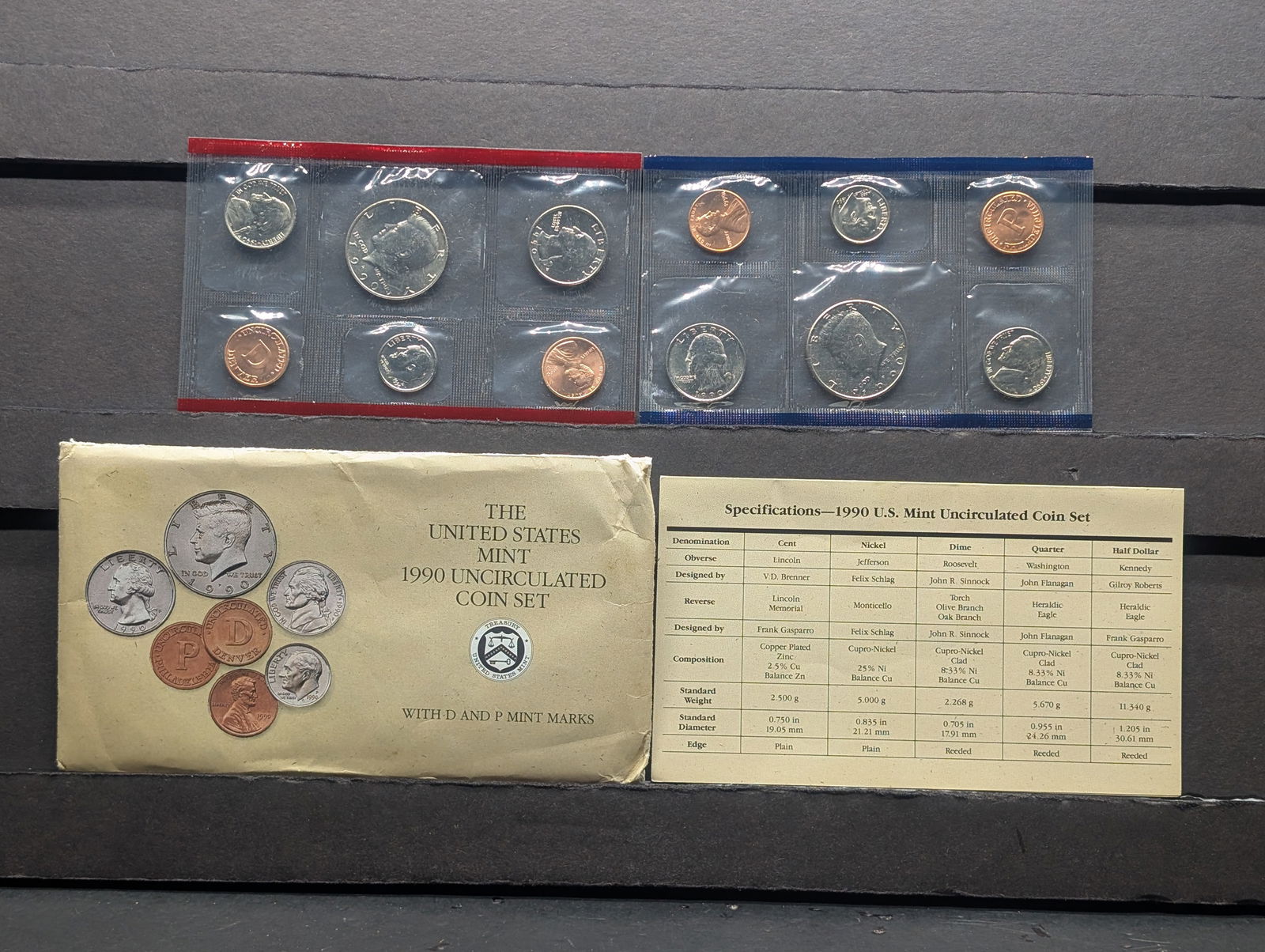 1990 P & D U.S. Mint Uncirculated Coin Set In OGP (1 of 5)