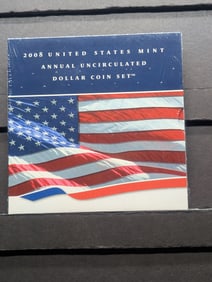 2008 U.S. Mint Annual Uncirculated Dollar Coin Set In OGP, Unopened