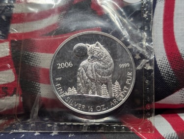 2006 Silver Canada One Dollar, Half Dollar oz. .999 Fine Silver
