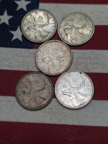5 - Assorted Canadian Dimes, Mixed Dates