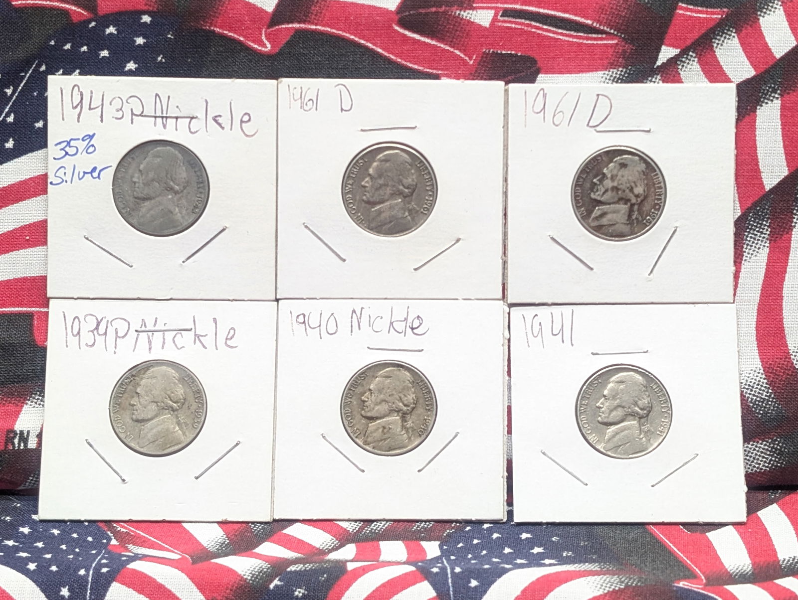 (6) Assorted Date Jefferson Nickels (1 of 5)