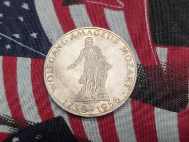 1956 Austria 25 Schilling Silver Coin, 80% Silver