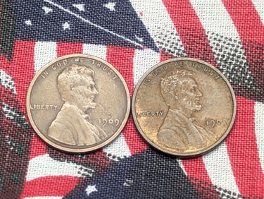(2) 1909 VDB Lincoln Wheat Cents