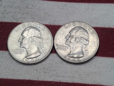 (2) 1964 Washington Quarters 1964-P, 1964-D